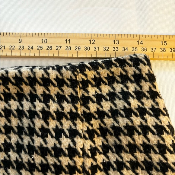 CHRISTIAN SIRIANO BLACK & TAN HOUNDSTOOTH ZIPPERED LINED MINI SKIRT  SZ S - Picture 10 of 12